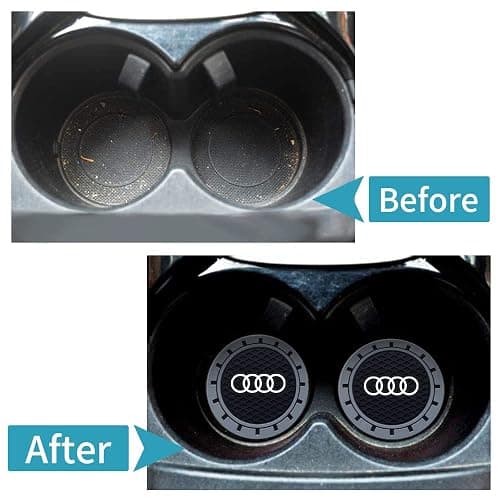 for Audi Car Cup Holder Coaster, Auto Cup Holder Insert Coaster Compatible with Audi A1 A3 RS3 A4 A5 A6 A7 RS7 A8 Q3 Q5 Q7 R8, 2PCS thumbnail 4