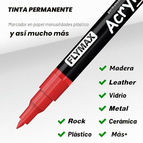 Rotulador Acrilico Dorado 0,7 mm – Marcador Permanente Pintura Acrílica Dorado, Indeleble, Punta fina, Impermeables, De secado rápido (Paquete de 3) thumbnail 5
