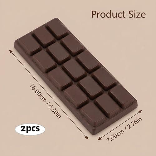 2Pcs Chocolate Squishy, Slow Rising for Sensory Quiet and Focus Support, Portable with Soft Feel and Realistic Design, Suitable for Study thumbnail 3