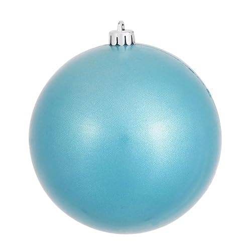 Vickerman 4" Turquoise Candy Ball Ornament, 6 per Bag - Image 1