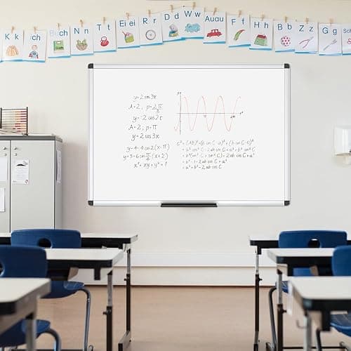 VIZ-PRO Magnetic Dry Erase Board, 36 X 24 Inches, Silver Aluminium Frame thumbnail 2