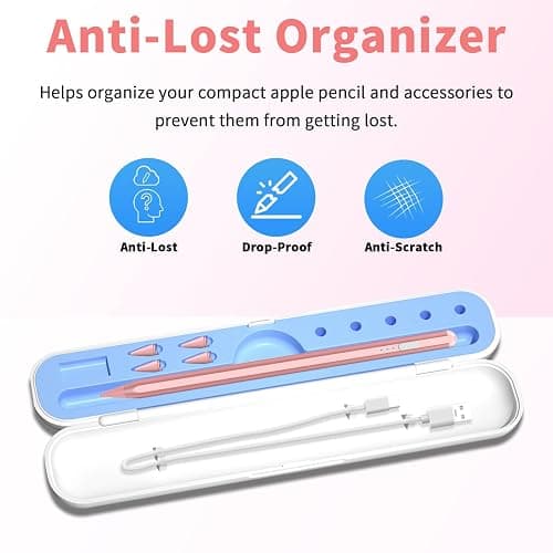 Stylus Pen for iPad 2018-2025, 15 Mins Fast Charge for Apple Pencil with Palm Rejection, Compatible with iPad 11/10/9/8/7/6, Pro M4/12.9"(6/5/4/3)/11", Air M3/M2/5/4/3, Mini A17 Pro/6/5,Rose thumbnail 2