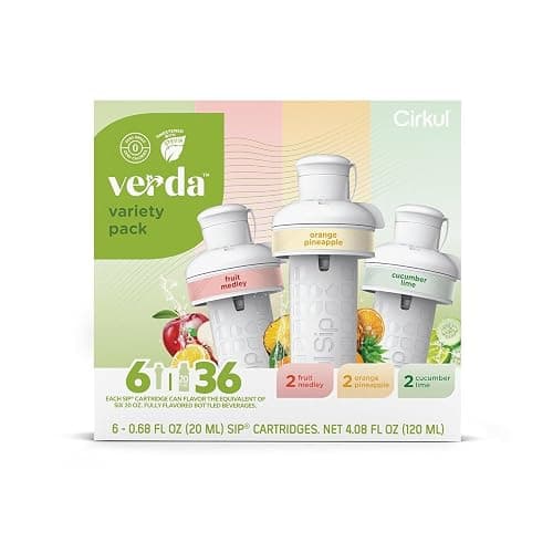 Cirkul Verda Antioxidants, Stevia, and Vitamin B Flavor Water Variety Pack, Makes 36 Drinks, No Sugar, Zero Calorie Drink Mix, (2 Orange Pineapple, 2 Fruit Medley, 2 Cucumber Lime) thumbnail 8
