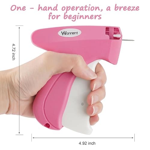 Stitch Gun for Clothes Stitchy Tagging Gun for Clothing Stitchy Quick Clothing Fixer -Includes 1,000 Black Fasteners & 1,000 White Fasteners & 6 Needles(hotpink+White) thumbnail 2