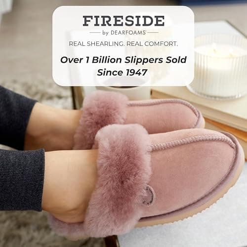 Fireside by Dearfoams Women's Fireside Sydney Shearling Fur Indoor/Outdoor Scuff Slipper With Wide Widths thumbnail 2