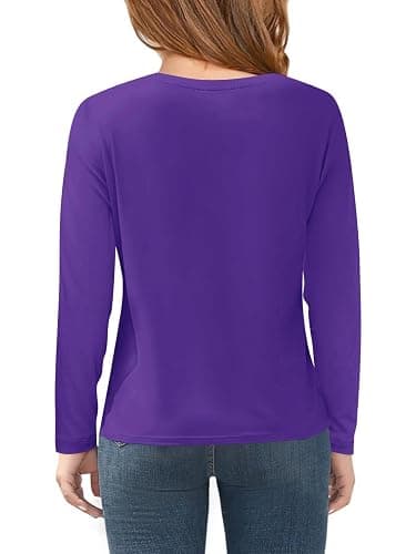 Haloumoning Girls Long Sleeve T Shirts Kids Fall Tops 5-14 Years | Crewneck, Basic Tees,Solid Color,Fashion Clothes thumbnail 2