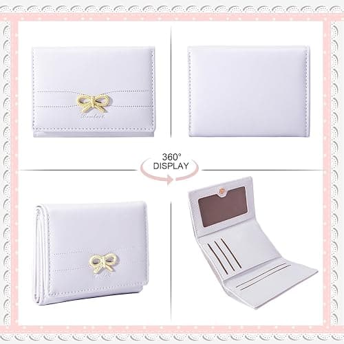 Modacarry Small Wallet Coquette Bow Wallet for Girls Cute Wallet ID Credit Card Holder for Women (PURPLE) thumbnail 4