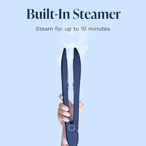 Nori Press Travel Steam Iron - Handheld Iron With Optional Steam Feature - No Ironing Board Required - Easy to Use w/ 6 Fabric Settings - Removes Wrinkles - User Manual Included - Navy thumbnail 6