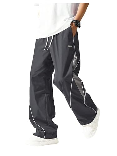 QJQ Men's Baggy Sweatpants Y2K Parachute Drawstring Wide Leg Pants Vintage Cargo Track Pants Casual Streetwear - Image 1