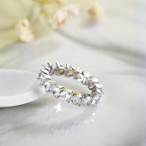 SHINYSO Wedding Band for Women Infinity Heart-Shaped Cubic Zirconia Ring Engagement Stacking Promise Rings for Her Size 4-10 thumbnail 3