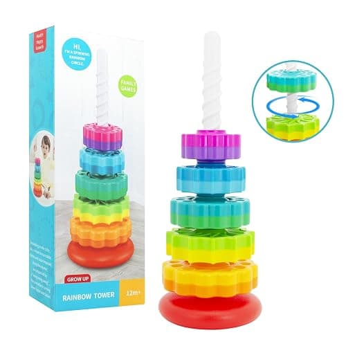 BYFWH Baby Spin Stack Toy, Premium Stacking Toys for Kids, Spinning Stacking Toy for Babies and Toddlers, Educational Toddler Learning Toy,Autism Spin Stack Toys,Rainbow Spinning Wheel Toys thumbnail 7