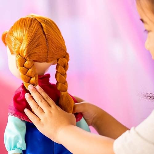 Disney Store Official Anna Once Upon a Story Doll - 16 Inch Disney Princess Toys Featuring Reflective Eyes with 3D Pupil and Iris, Detailed Costume, Hair Comb & Shoes - Comes in Display Box thumbnail 4