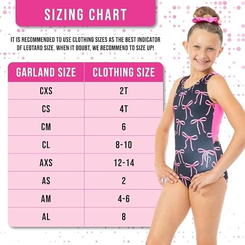 Garland Activewear Comfortable Open Back Gymnastics Leotards for Girls, Including Matching Scrunchie thumbnail 4