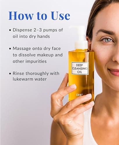 DHC Deep Cleansing Oil, Facial Cleansing Oil, Makeup Remover, Cleanses without Clogging Pores, Residue-Free, Fragrance and Colorant Free, All Skin Types, 6.7 fl. oz. thumbnail 8
