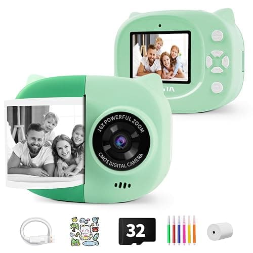 Rongta Instant Print Camera for Kids, Children Portable Photo Printer for Birthday Gifts, Kids Toys, 2.4 Inch Screen Kid Digital Camera for Girls Boys Age 3 4 5 6 7 8 9 10(Green) thumbnail 7