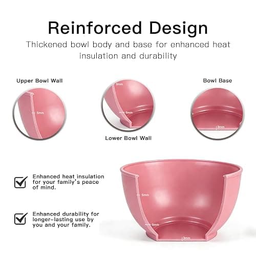 Greentainer 4-Pack Unbreakable Cereal Bowls Set, 50 Oz Plastic Bowl Set, Reusable Microwave and Dishwasher Safe Bowls, Perfect for Meal Prep, Salad, Snacks, BPA-Free (Pink) thumbnail 4