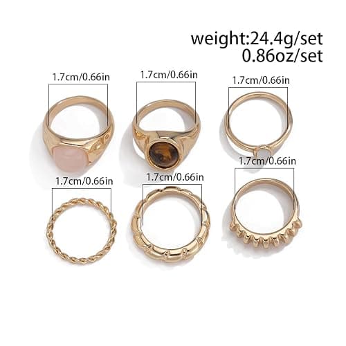 ONBRIG Chunky Rings for Women Adjustable Stackable Rings for Women Thick Ring Trendy Statement Ring Dainty Chunky Jewelry thumbnail 6