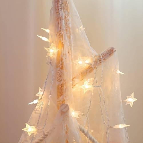 Star String Lights Battery Operated, 20 FT 40 LED 8 Modes Timer Warm White Twinkle Lights Hanging Fairy Light for Bedroom Room Office Party Home Indoor Outdoor Xmas Decor Tree Decorations thumbnail 4