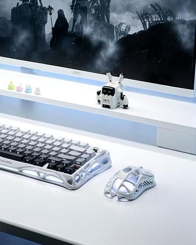 GravaStar Mercury M2 Wireless Gaming Mouse with 26,000 DPI, PAW3395DM Sensor -79g Lightweight Hollowed-Out Design -5 Programmable Buttons -5 Dynamic Lightsync RGB (White) thumbnail 2