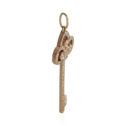 Tiffany & Co., Pre-Loved Fluer De Lis Pendant Necklace, Rose Gold, Diamond, 37 mm thumbnail 2