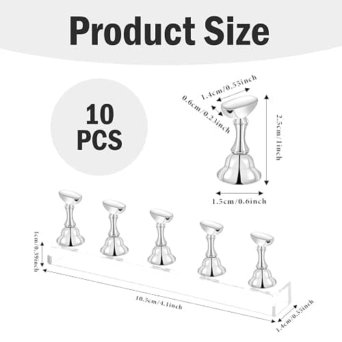 2 Stück Nail Stand,Nagel Halter,Nagel Übungsständer,Nail Holder,Nagelständer Halter,Nagel-Stander,Mit Acrylbasis,Hergestellt Aus Metall,Geeignet Für Nagelstudio,Heimgebrauch thumbnail 2