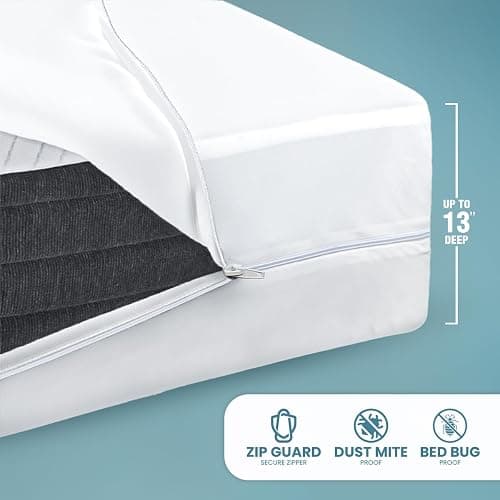 Utopia Bedding Mattress Protector Zippered Twin XL Size, 100% Waterproof Bed Bug and Dust Mite Proof Mattress Encasement, Absorbent 6 Sided Mattress Cover thumbnail 10