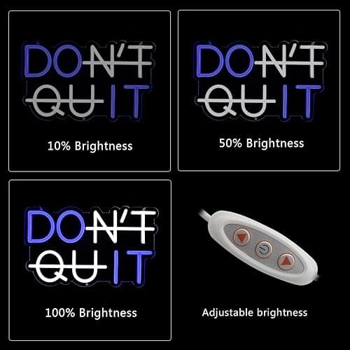 Neon Signs for Wall Decor - LED Neon Light Sign for Bedroom, Man Cave, Bar & Pub - USB Powered Decorative Wall Art for Christmas, Birthday Party & Living Room (DON'T QUIT) thumbnail 5