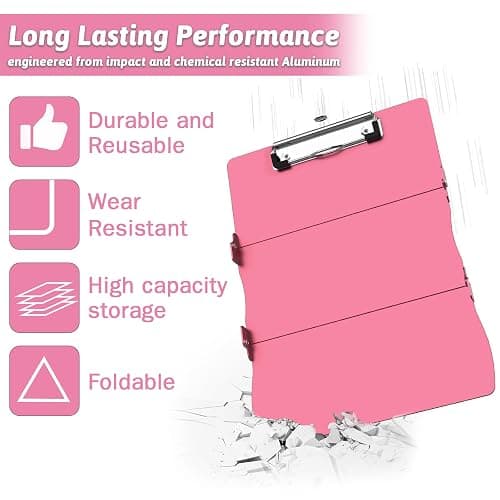 Nursing Clipboard Foldable Clipboard Medical: Edition Cheat Sheets Aluminum 3 Layers Foldable Clipboards Nursing Pocket Size Profile Clip Nurse Clipboards Notepad for Nurses Students and Doctors thumbnail 6