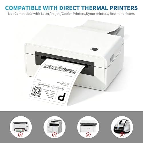 9527 Product Fanfold 4 x 6 Direct Thermal Labels White Perforated Shipping Labels, 500pcs per Stack,1 Stack thumbnail 6