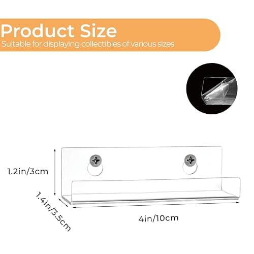 6 Pack Vinyl Record Holder, Acrylic Album Vinyl Holder, Clear CD Shelf, Photo/Picture/Record Shelves in Bedroom, Living Room Album Display (Clear) thumbnail 3