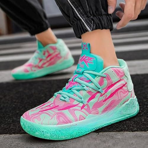 FOTN Womens Multicolour Lace Up Fashion Sneaker High-Top Casual Breathable Sports Athletic Walking Running Basketball Shoes thumbnail 3