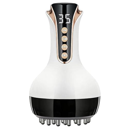35-Speed 3-in-1 Lymphatic Drainage Massager - Cellulite Massage Tool for Legs, Arms, Belly | Anti Cellulite Massage Tool w/ Microcurrent, Heat, Vibration | Body Sculpting & Skin Renewal (White) - Image 1