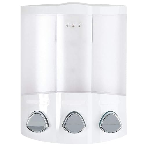 Better Living Products, White 76354 Euro Series TRIO 3-Chamber Soap and Shower Dispenser thumbnail 4