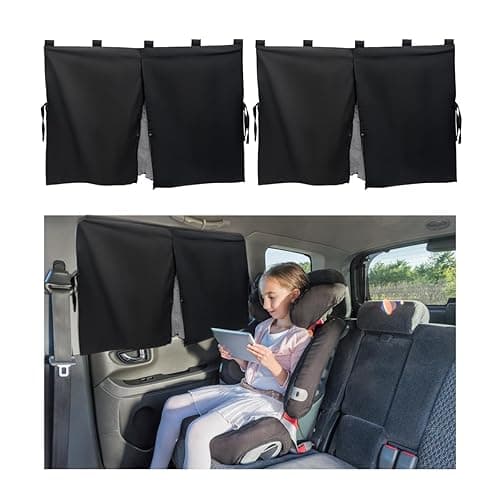 Ohleats 2 Pack Car Window Shade, Strong Magnetic Double Layer Car Side Window Curtain for Heat/UV Protection, Vehicle Sunshades Window Cover for Baby & Kids, Universal Car Accessories (Black) - Image 1