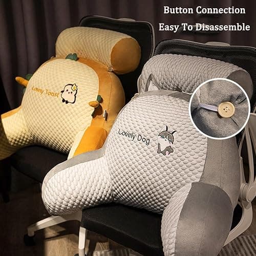 ANBTUKJ Cuddle Cushion for Adults Comfortable Reading Pillow with Arms Soft Bed Seat Gaming Pillow Detachable Back Support Cushion for Bed Sofa Chair,Lovely Dolphin-60×40×25cm thumbnail 6