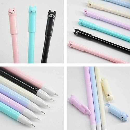 sencoo Girl Cute Pens Kawaii Pen Cute Cat Pen 0.5 mm Gel Pens Black Ball Point Pens for School Office Supplies (12 cat) thumbnail 7