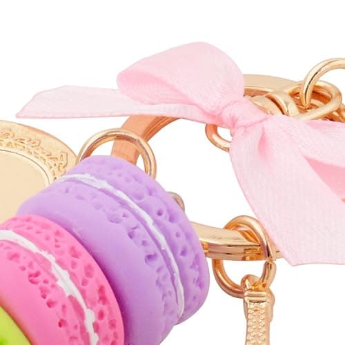 ZOONAI Macaron Cake Eiffel Tower Keychain Bowknot Car Keyring Bag Purse Pendant thumbnail 3