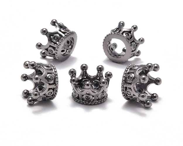 AD Beads Zircon Pave Rhinestones King Crown Or Queen Crown For Bracelet Connector Charm Spacer Beads - Image 1