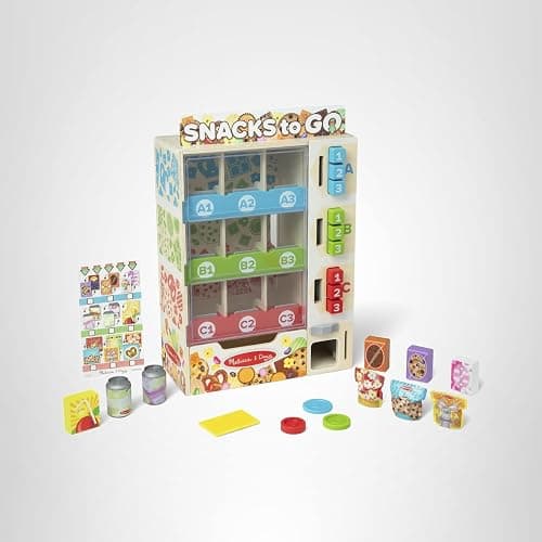 Melissa & Doug Sort-Stock-Select Wooden Vending Machine Toy with Play Food, Mini Vending Machine Toys & Play Money, Preschool Toys for Kids Ages 3+ thumbnail 10