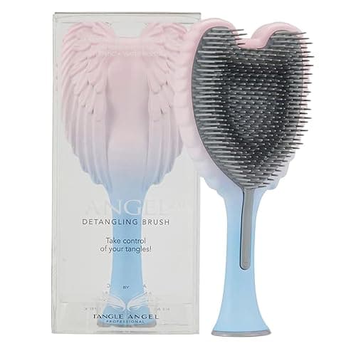 Detangling Hair Brush - Anti Static Angel Wing Hair Brush with Soft & Flexible Bristle for Straight & Wavy Hair - Tangle Angel Hair Detangler Brushes for Blow Drying & Shower - Two Tone Pink Blue - Image 1