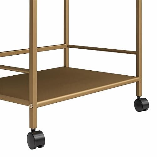 Novogratz Helix Small Bar Cart for the Home, 3 Tier Rolling Cart With Wheels, Kitchen Cart with Storage for Beverages and Wine, Gold thumbnail 8