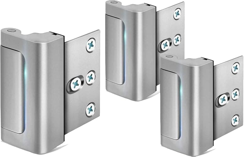 Door Reinforcement Lock Home Security - Door Locks for Kids Safety Childproof Door Latch Guard with 3" Stop Withstand 800 lbs Inward Swinging Front Door Upgrade Night Lock Prevent Unauthorized Entry - Image 1