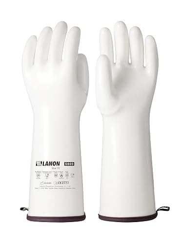 LANON 38cm Flüssig Silikon Hitzebeständige Grillhandschuhe, Topfhandschuhe, Backhandschuhe, Ofenhandschuhe, Grillen, Backen, Kochen, rutschfest, Wasserdicht, Weiß, XL/10 - Image 1