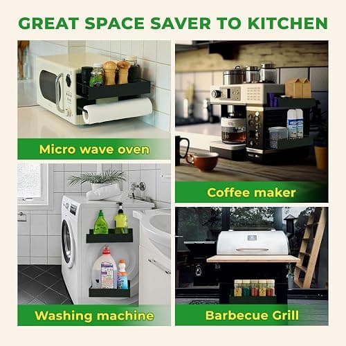 EUNOMOS Magnetic spice rack set for refrigerator, space saver with rack | Strong magnetic shelf for fridge, extra storage | Seasoning organizer for Kitchen thumbnail 8