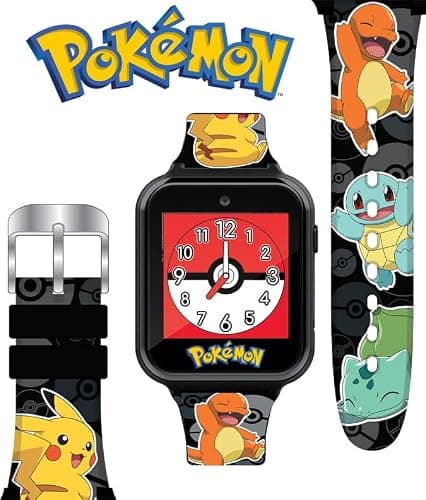 Pokémon Interactive Kids Smartwatch – Touchscreen Watch with Games, Camera, Voice Recorder, Step Tracker, Alarm & Timer – 10 Pokémon Watch Faces, USB Rechargeable – Fits Wrists 5.5" to 8" thumbnail 6