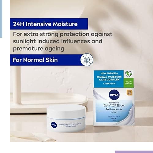 NIVEA Refreshing Day Cream (50ml), Day Cream for Women Provides 24 Hour Moisture, NIVEA Face Cream Enriched with Vitamin E and SPF 30 for Normal Skin thumbnail 7