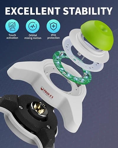 Mini Vortex Mixer with Extra Interchangeable Silicone Cap, Lab Vortex Shaker with Touch Function, 5600rpm, 6mm Orbital Diameter, for Acylic Paints, Nail Polish, Test Tubes, Green thumbnail 3