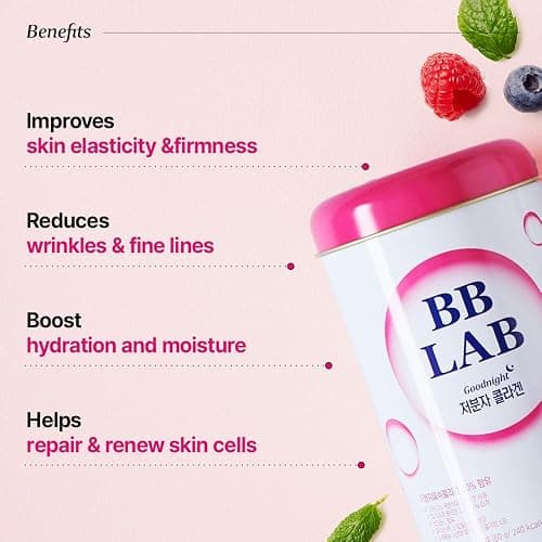BB LAB Good Night Low Molecular Collagen Powder Stick Supplement, Halal Certified, Korean Marine Collagen, Fish Collagen Peptides, Vitamin C, Glycine, Fast Absorption, Mix Berry Flavor thumbnail 3