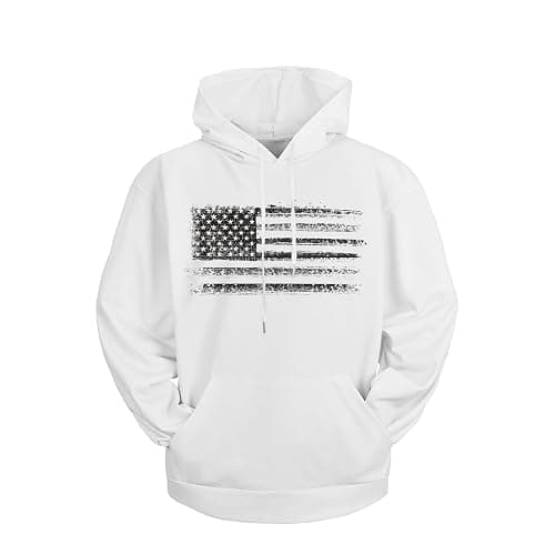 H HYFOL Graphic Hoodies for Men USA Flag American Patriotic Long Sleeve Pocket Pullover Sweatshirts - Image 1