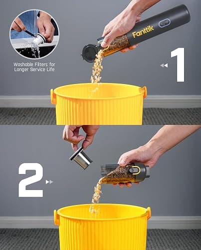 Fanttik Slim V8 Mate Cordless Car Vacuum Suction Power 12000Pa, Portable Mini Vacuum with Flexible Hose and Pet Brush, Type-C Charge, Portable for Car, Office Desk, Keyboards, Gray thumbnail 7